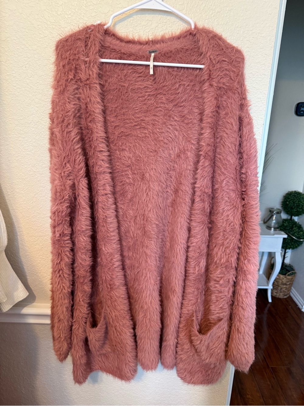 aerie Plush Open-Front Cardigan Sweater in Dusty Rose medium free people - Picture 13 of 13